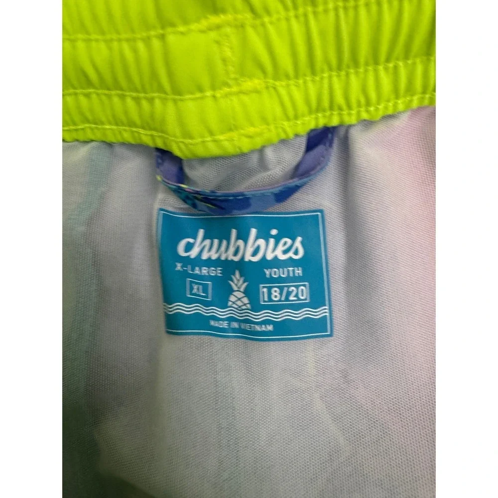 Chubbies Dino Delights Swim Trunks Youth‎ XL Dinosaur Print Mesh Lined NEW NWT
